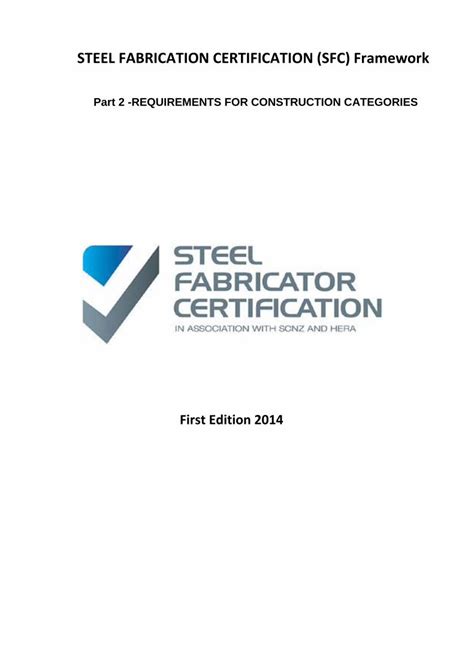 metal fabrication requirements|steel fabrication certification standard.